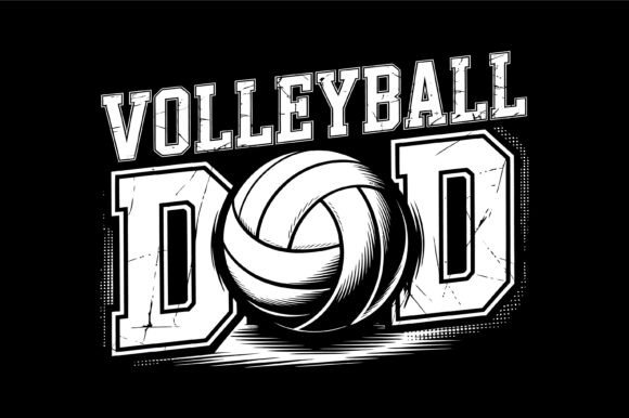 Bold Volleyball Dad Graphics for T-Shirt Designs