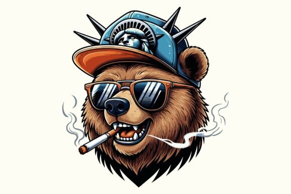Cool Bear Smoking Graphic Tee: Bold Graphics for T-Shirt Designs