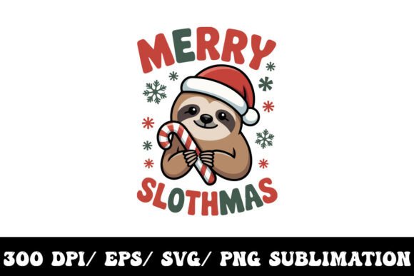Merry Slothmas Graphic: T-Shirt Designs & Graphics