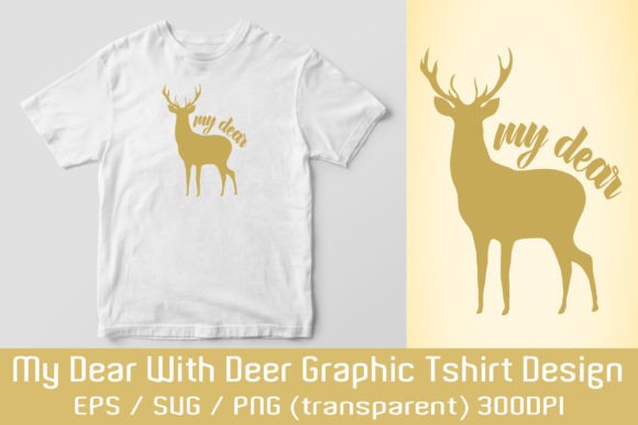 Reindeer Golden Graphic T-Shirt Designs & Graphics