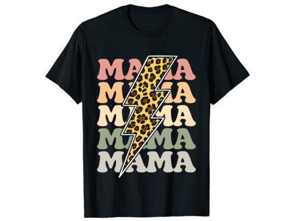Retro Mama Leopard: Bold Graphics for T-Shirt Designs