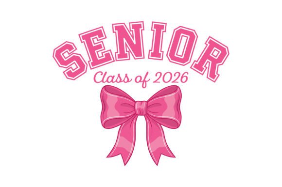 Senior 2026 Pink Bow Graphic: T-Shirt Designs & Graphics