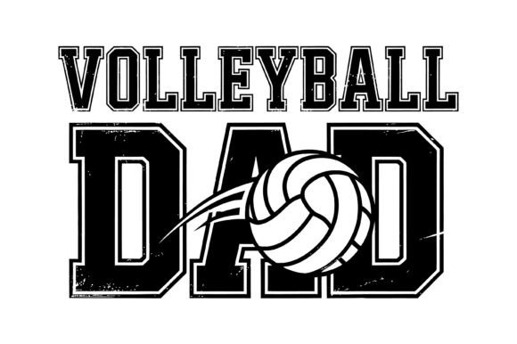 Volleyball Dad Bold Varsity Graphic for T-Shirt Designs